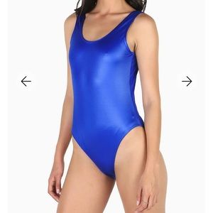 Blackmilk shiny blue high-cut swimsuit NWT!